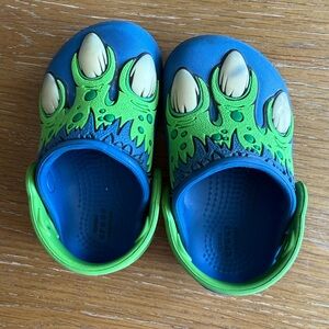 CROCS Blue and Green Monster Slippers